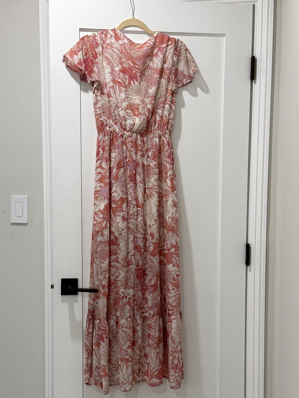 Pink Lily Blush Rust Floral High-Low Maxi Dress - Picture 2 of 4